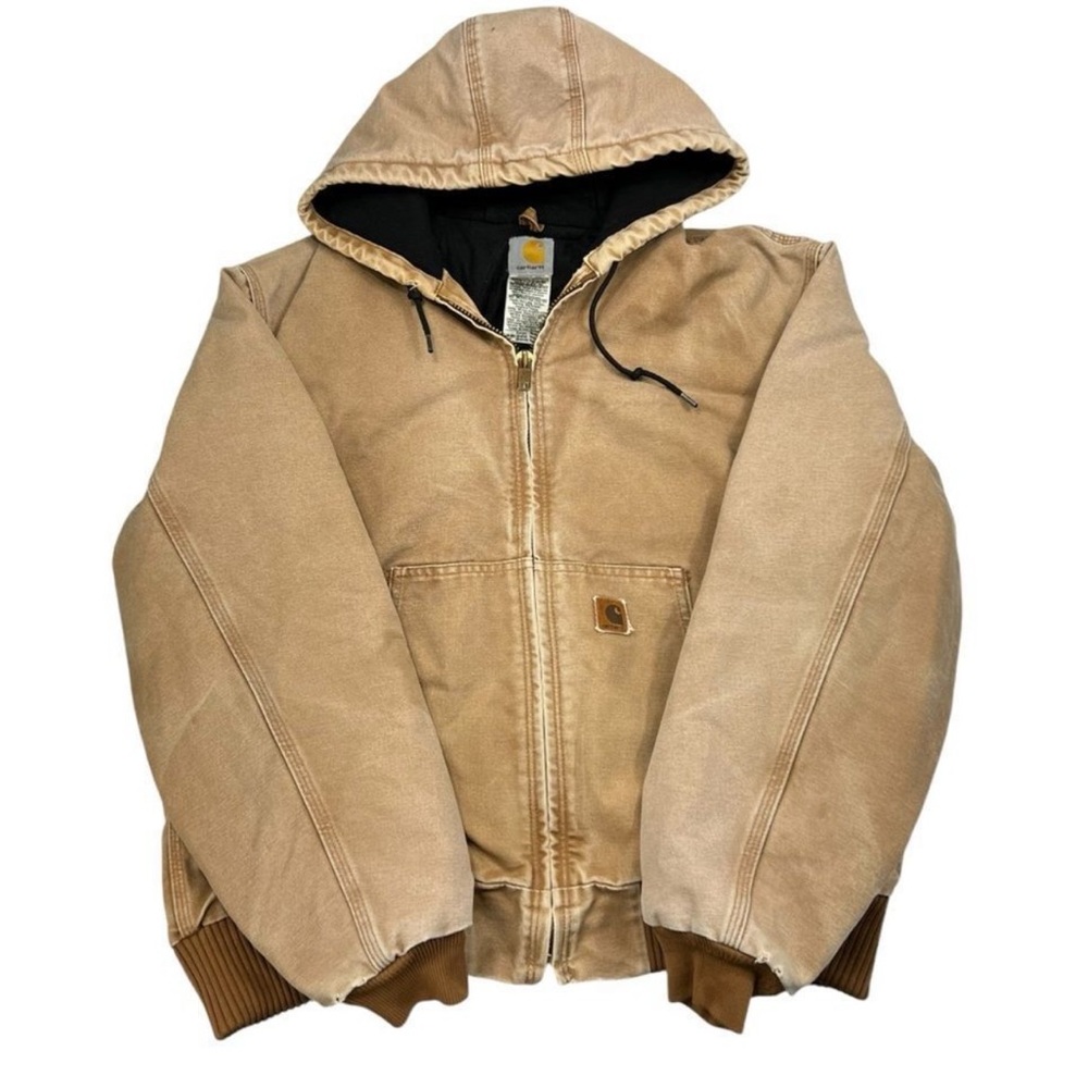 Vintage Carhartt J180 BRN Men’s Washed Duck Canvas Sandstone Tan Jacket Size L